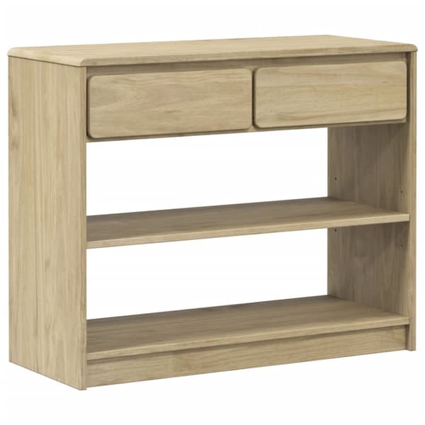 vidaXL Konsolipöytä SAUDA tammenvärinen 89,5x36,5x73 cm täysi mänty -  Konsolipöydät