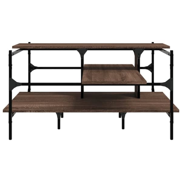 vidaXL sofabord 100x100x48,5 cm konstrueret træ brun egetræsfarve -  Sofaborde