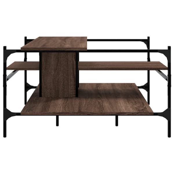 vidaXL sofabord 100x100x48,5 cm konstrueret træ brun egetræsfarve -  Sofaborde