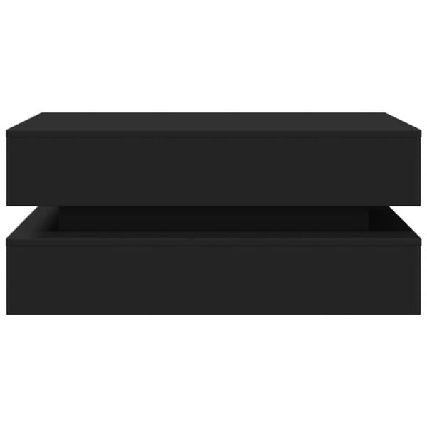 vidaXL sofabord med LED-lys 90x50x40 cm sort - Sofaborde