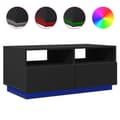 Miniatyrbillede 3 af 11: vidaXL sofabord med LED-lys 90x49x40 cm sort -  Sofaborde