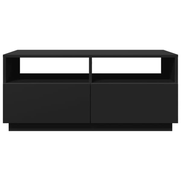 vidaXL sofabord med LED-lys 90x49x40 cm sort - Sofaborde