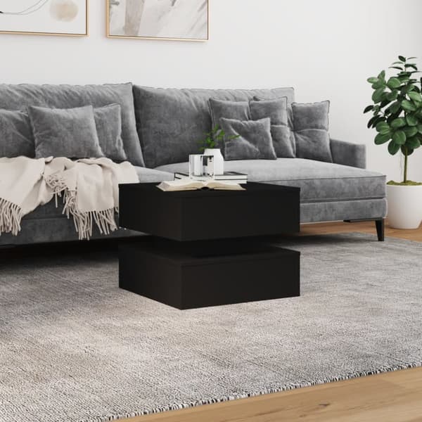 vidaXL sofabord med LED-lys 50x50x40 cm sort - Sofaborde