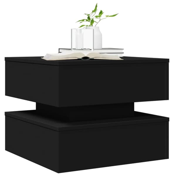 vidaXL sofabord med LED-lys 50x50x40 cm sort - Sofaborde