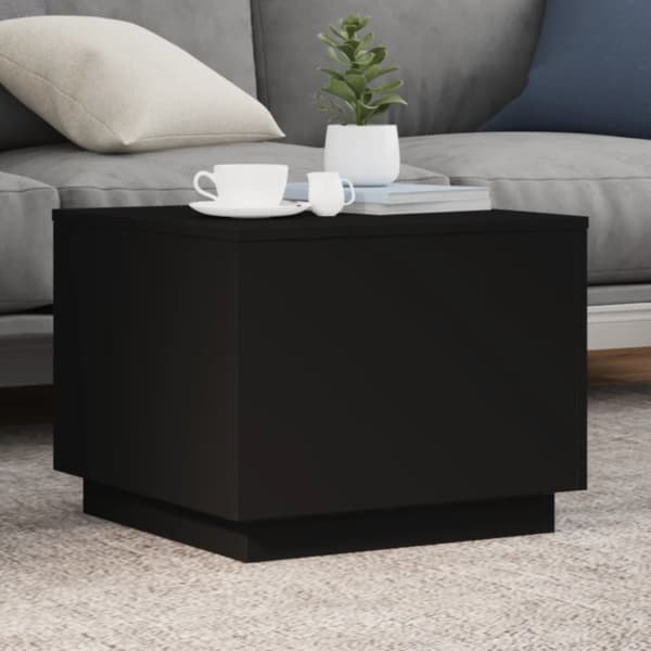 vidaXL Soffbord med LED svart 50x50x40 cm - Soffbord