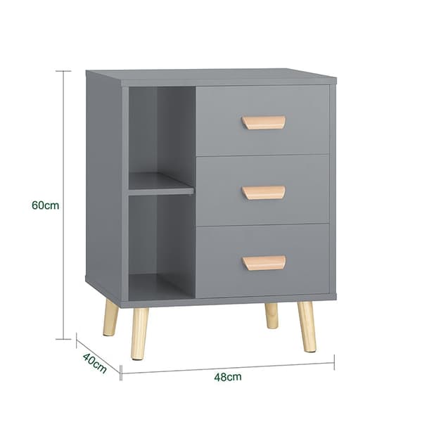 Rootz sengebord - Sidebord - Telefonbord - Moderne charme - Nem montering - Kompakt design - 48cm x 60cm x 40cm