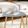 Miniatyrbild 6 av 9: Rootz 2-delade häckbordsset - Sidobord - Soffbord - MDF och bambu - Mångsidig användning - Utrymmesbesparande design - Ljusgrå-Vit - 55cm x 45cm x 53c
