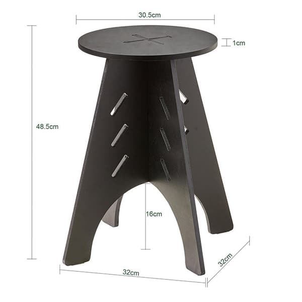 Rootz træsidebord - Sofabord - Samlebord - Nem montering - Miljøvenlig - Støjreducerende gulvbeskyttere - H48,5 x Ø30,5 cm - Sort