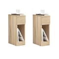 Miniatyrbillede 1 af 7: Rootz sengebord sæt med 2 - Sofabord - Sidebord - med skuffe - Forbedret stabilitet med trædepuder - Ideel til soveværelse og stue - Naturfinish - 20