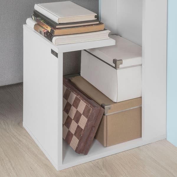 Rootz hvidt sidebord - Sofabord - Sofabord - 3-lags opbevaring - Robust og holdbart - Pladsbesparende design - 30 cm x 60 cm x 40 cm