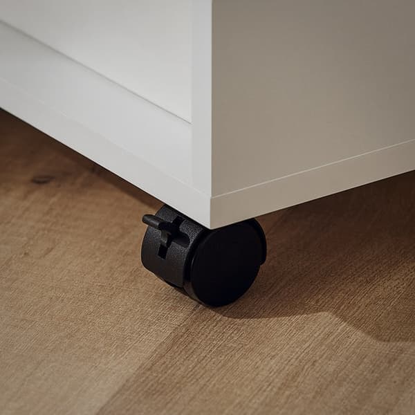 Rootz mobilt sidebord - Printerstander - Sofabord - Ridsefast melamin - Alsidig opbevaring - Nem mobilitet - 70 cm x 35 cm x 60 cm