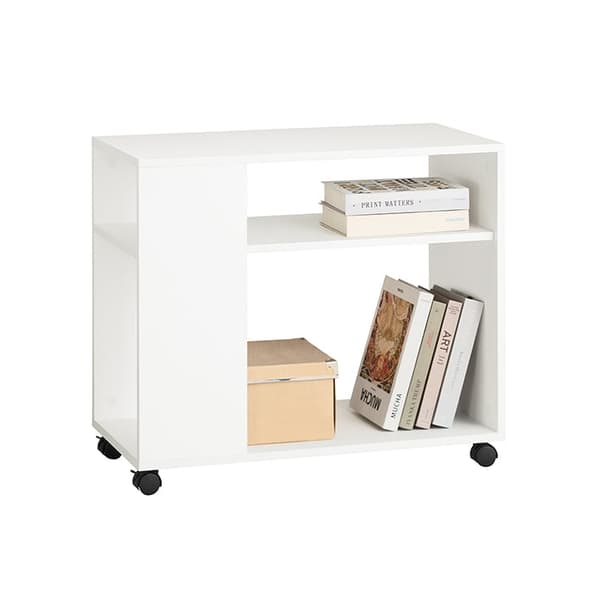 Rootz mobilt sidebord - Printerstander - Sofabord - Ridsefast melamin - Alsidig opbevaring - Nem mobilitet - 70 cm x 35 cm x 60 cm