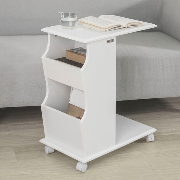 Rootz Modern Sidobord med iPad-plats - Soffbord - Sängbord - MDF-konstruktion - Förvaringsfack - Perfekt för vardagsrum och sovrum - 53cm x 63cm x 31c