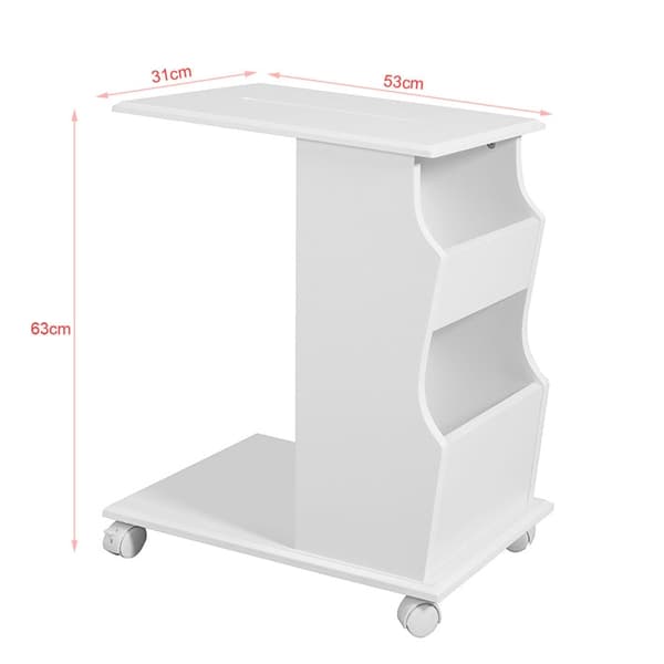 Rootz Modern Sidobord med iPad-plats - Soffbord - Sängbord - MDF-konstruktion - Förvaringsfack - Perfekt för vardagsrum och sovrum - 53cm x 63cm x 31c