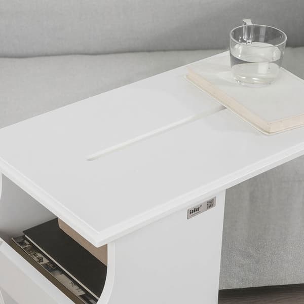 Rootz Modern Sidobord med iPad-plats - Soffbord - Sängbord - MDF-konstruktion - Förvaringsfack - Perfekt för vardagsrum och sovrum - 53cm x 63cm x 31c