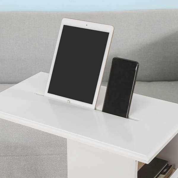 Rootz Modern Sidobord med iPad-plats - Soffbord - Sängbord - MDF-konstruktion - Förvaringsfack - Perfekt för vardagsrum och sovrum - 53cm x 63cm x 31c
