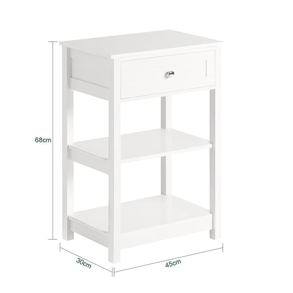 Rootz Modern Sängbord - Sidobord - Nattduksbord - Kompakt design - Mångsidig användning - Gott om förvaring - 45cm x 68cm x 29cm