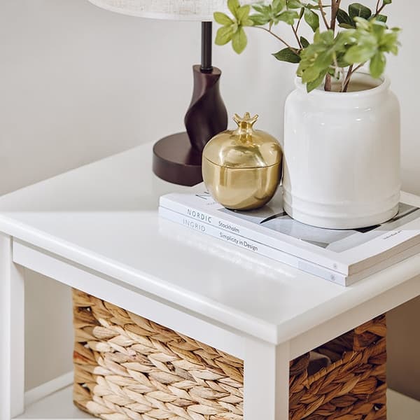 Rootz Sengebord - Sidebord med Skuffe - Natbord - Sofabord - Holdbar MDF & Fyrrekonstruktion - Gulvbeskyttere - Nem montering - 45cm x 60cm x 35cm