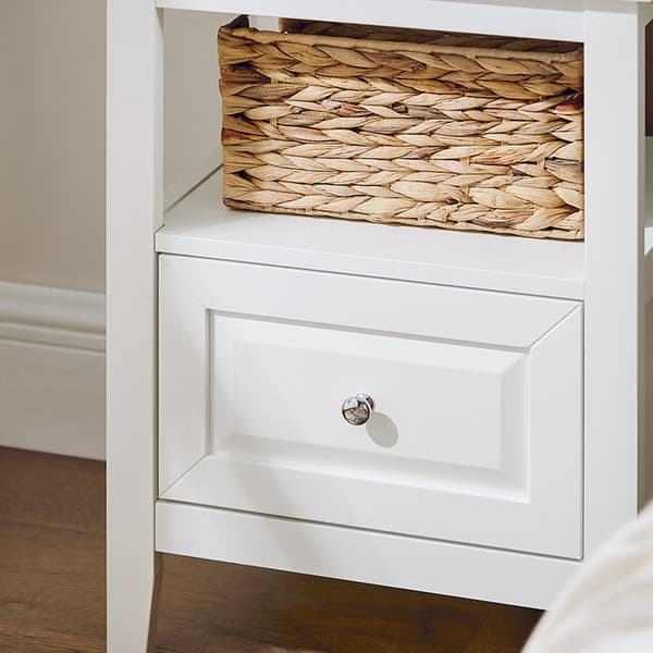 Rootz Sengebord - Sidebord med Skuffe - Natbord - Sofabord - Holdbar MDF & Fyrrekonstruktion - Gulvbeskyttere - Nem montering - 45cm x 60cm x 35cm