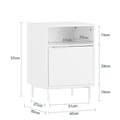 Miniatyrbillede 5 af 11: Rootz sengebord med dør - Natbord - Sidebord - Robuste metalben - Magnetisk lukning - Nem montering - 40 cm x 57 cm x 35 cm