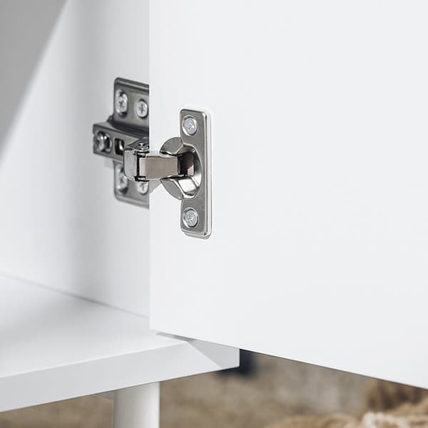 Rootz sengebord med dør - Natbord - Sidebord - Robuste metalben - Magnetisk lukning - Nem montering - 40 cm x 57 cm x 35 cm