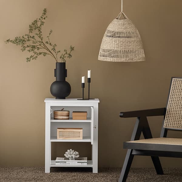 Rootz Modern Sängbord - Nattduksbord - Soffbord - Sidobord - Vit - Sekretessförvaring - Kompakt design - Perfekt för trånga utrymmen - 45cm x 60cm x 3