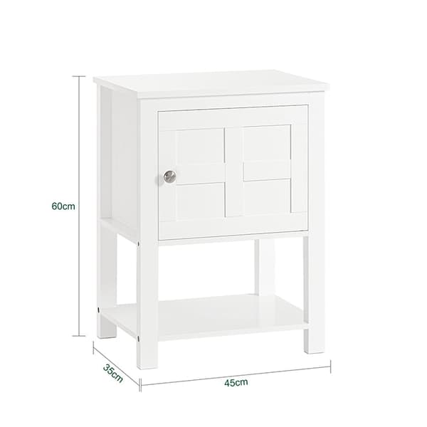 Rootz Modern Sängbord - Nattduksbord - Soffbord - Sidobord - Vit - Sekretessförvaring - Kompakt design - Perfekt för trånga utrymmen - 45cm x 60cm x 3