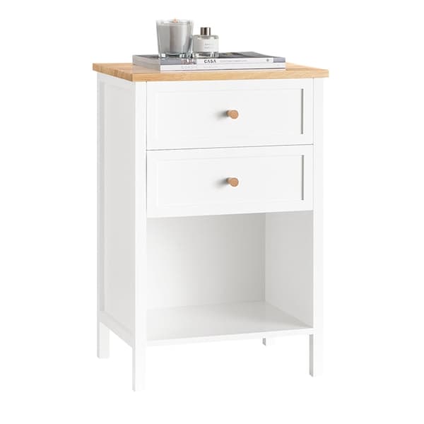 Rootz sengebord - Natbord - Sidebord - Funktionel med privat opbevaring - Nem montering - Gummitræ-accenter - 40 cm x 60 cm x 30 cm