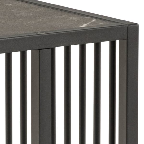 Strington sofabord hjørnebord 35x43x63cm marmor dekor, svart.