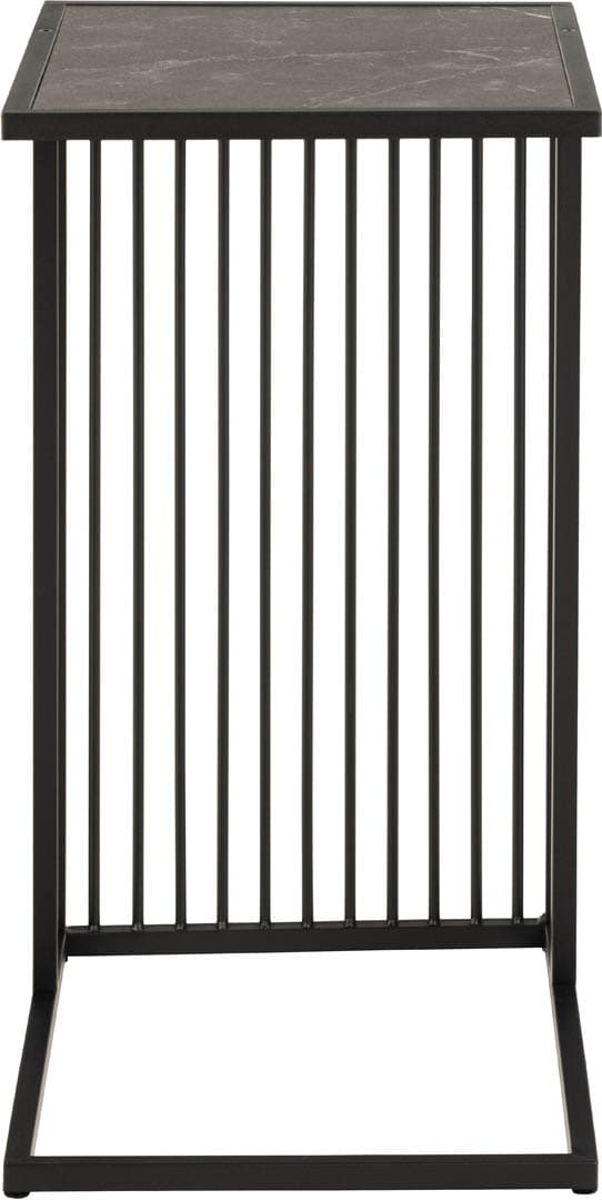 Strington sofabord hjørnebord 35x43x63cm marmor dekor, svart.