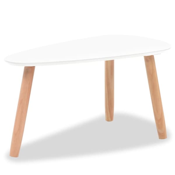 The Living Store Soffbord 2 st massiv furu vit -  Soffbord