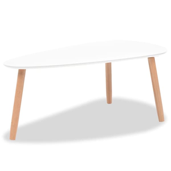The Living Store Soffbord 2 st massiv furu vit -  Soffbord