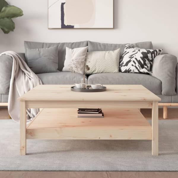 The Living Store Soffbord 100x100x40 cm massiv furu - Soffbord
