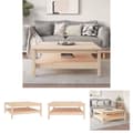 Miniatyrbild 1 av 8: The Living Store Soffbord 100x100x40 cm massiv furu -  Soffbord