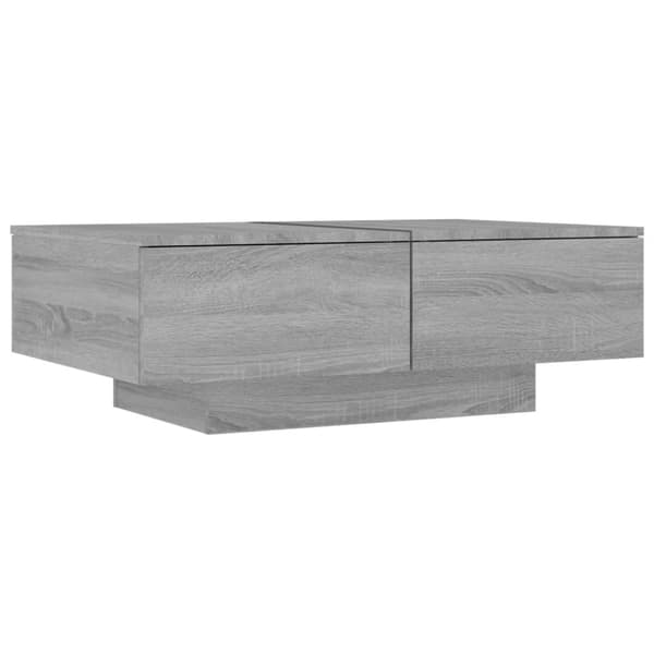 The Living Store Soffbord grå sonoma 90x60x31 cm konstruerat trä - Soffbord