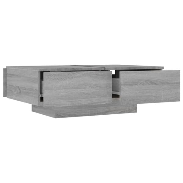 The Living Store Soffbord grå sonoma 90x60x31 cm konstruerat trä - Soffbord