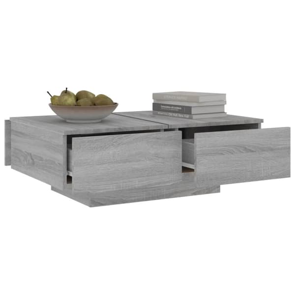 The Living Store Soffbord grå sonoma 90x60x31 cm konstruerat trä - Soffbord