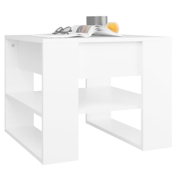 The Living Store Soffbord vit 55,5x55x45 cm konstruerat trä - Soffbord