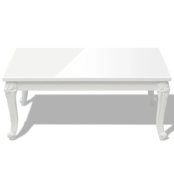 The Living Store sofabord 100 x 60 x 42 cm højglans hvid - Sofaborde