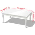 Miniatyrbillede 6 af 6: The Living Store sofabord 100 x 60 x 42 cm højglans hvid -  Sofaborde