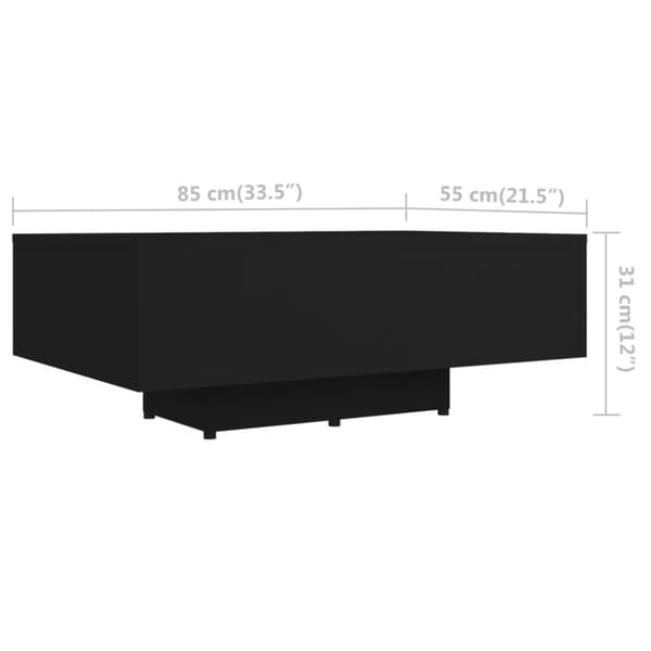 The Living Store Soffbord svart 85x55x31 cm konstruerat trä -  Soffbord