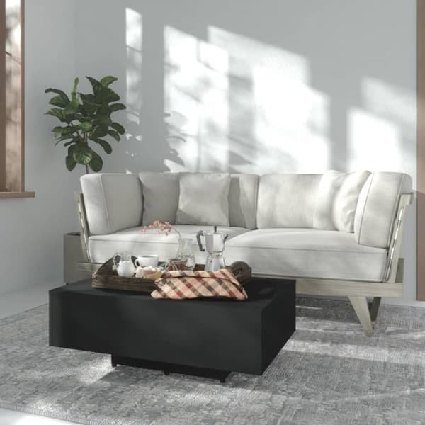 The Living Store Soffbord svart 85x55x31 cm konstruerat trä -  Soffbord