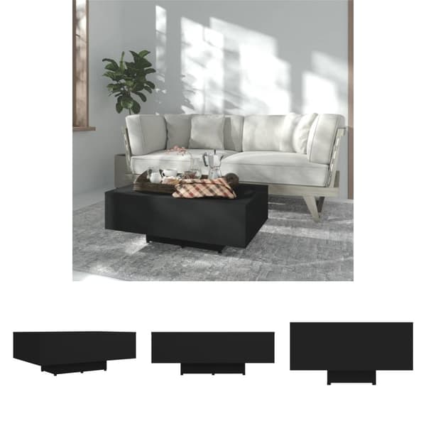 The Living Store Soffbord svart 85x55x31 cm konstruerat trä -  Soffbord