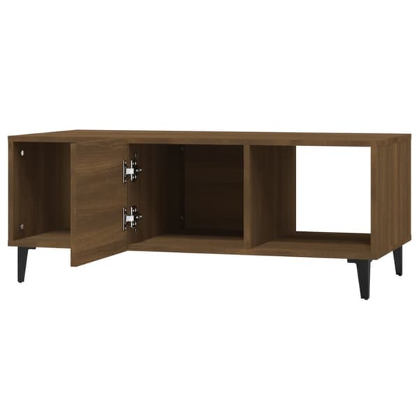 The Living Store Soffbord brun ek 102x50x40 cm konstruerat trä - Soffbord