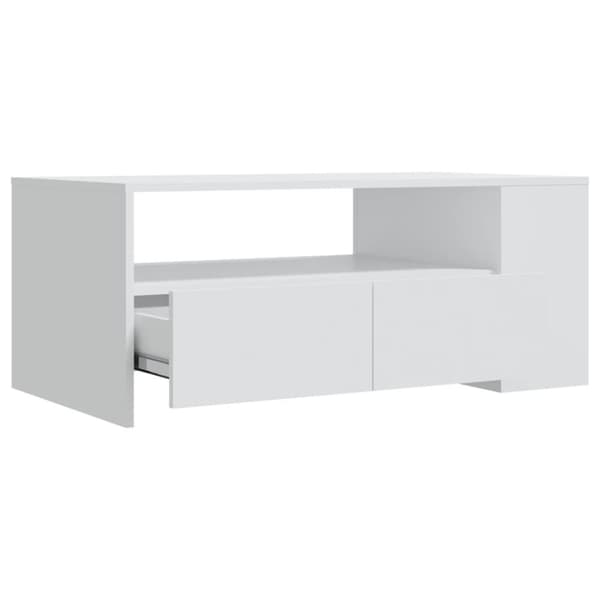 The Living Store Soffbord vit 102x55x42 cm konstruerat trä -  Soffbord