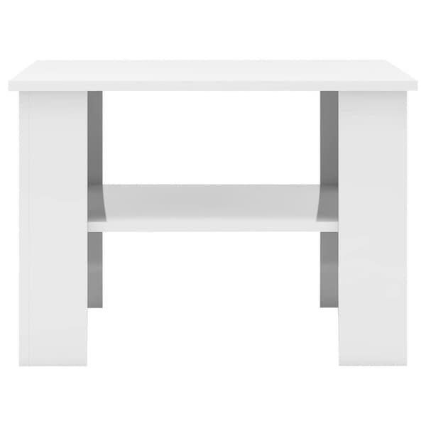 The Living Store sofabord 60x60x42 cm konstrueret træ hvid højglans -  Sofaborde