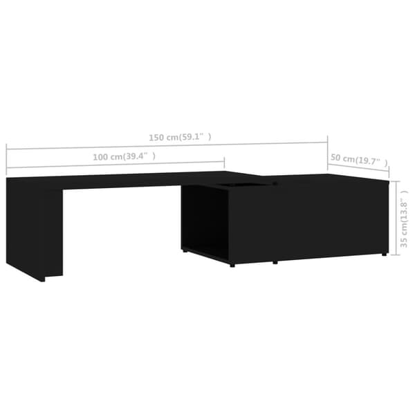 The Living Store Soffbord svart 150x50x35 cm konstruerat trä - Soffbord