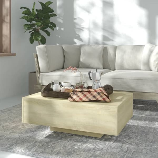 The Living Store sofabord 85x55x31 cm konstrueret træ sonoma-eg -  Sofaborde
