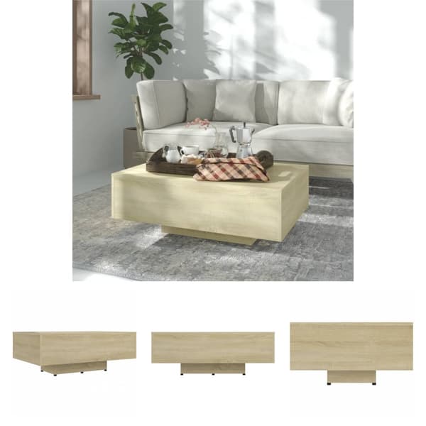 The Living Store Sohvapöytä Sonoma-tammi 85x55x31 cm tekninen puu -  Kahvipöydät