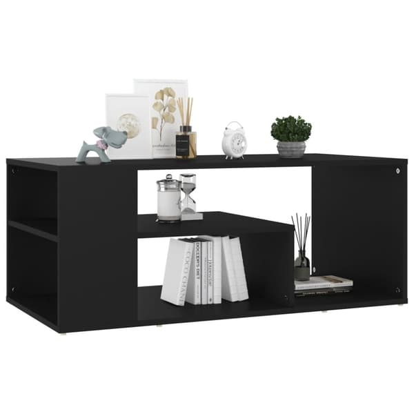 The Living Store Soffbord svart 100x50x40 cm spånskiva - Soffbord